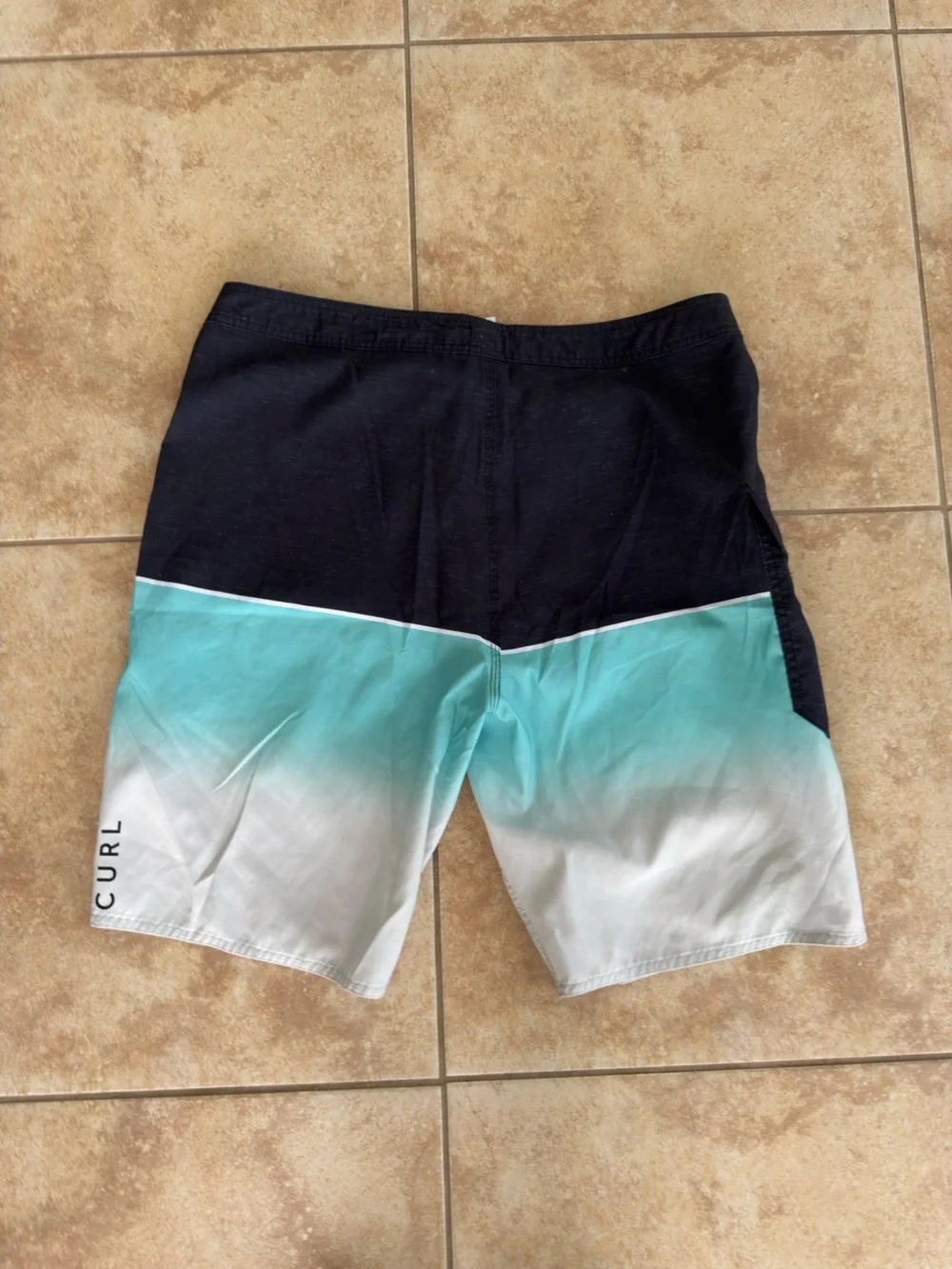 Rip Curl Navy, Teal & White Ombre Boardshorts